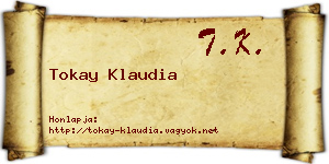Tokay Klaudia névjegykártya