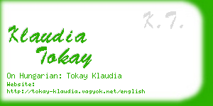 klaudia tokay business card